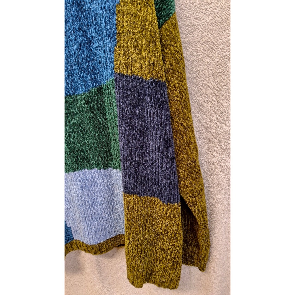 Vintage AllPoints ChenilleColorblock PatchworkTurtleneck SweaterGreen Blue L
(8) - Picture 5 of 9